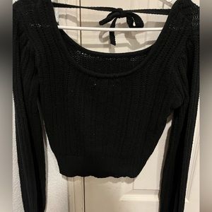 Black womans cropped sweater
